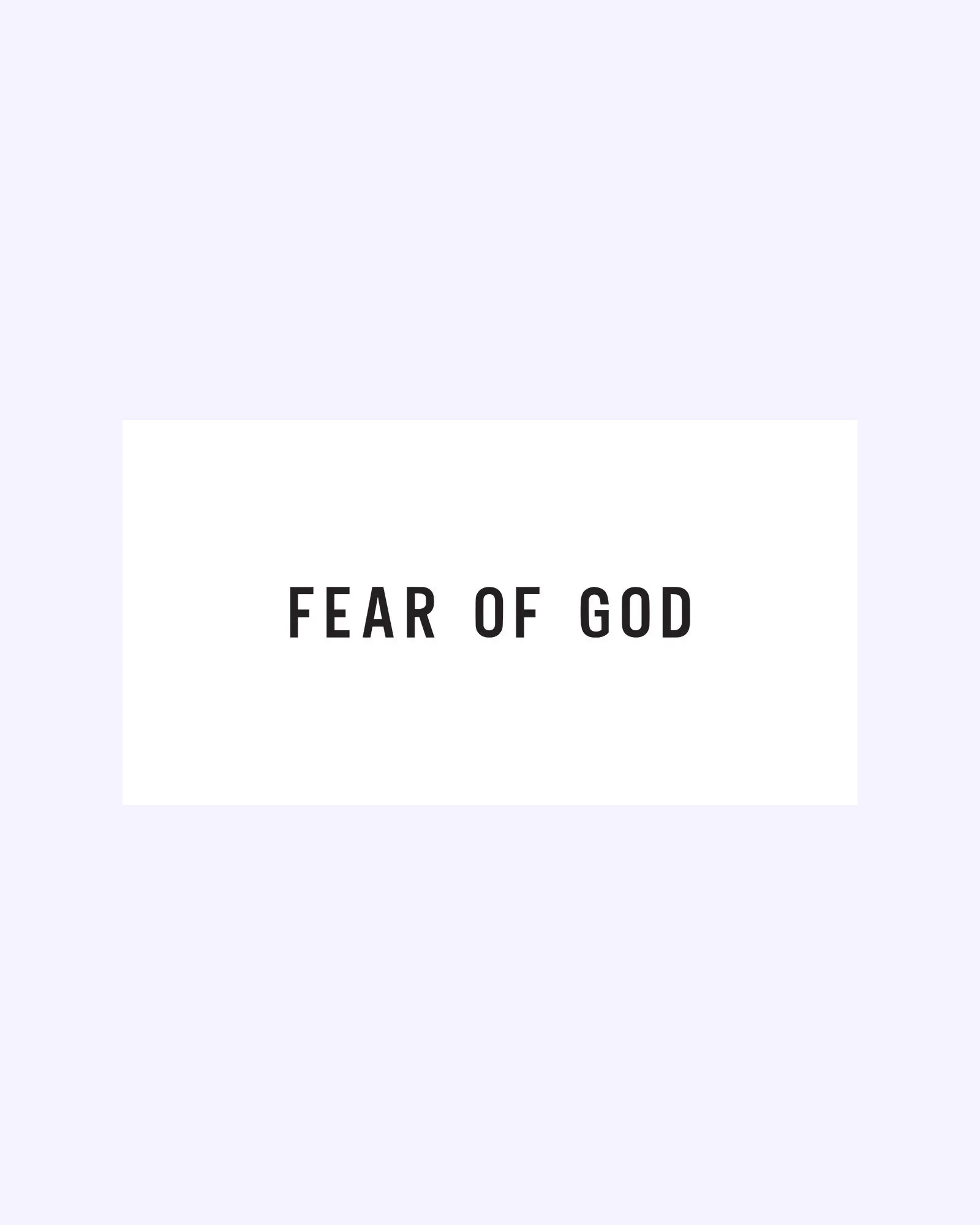 Fear of God
