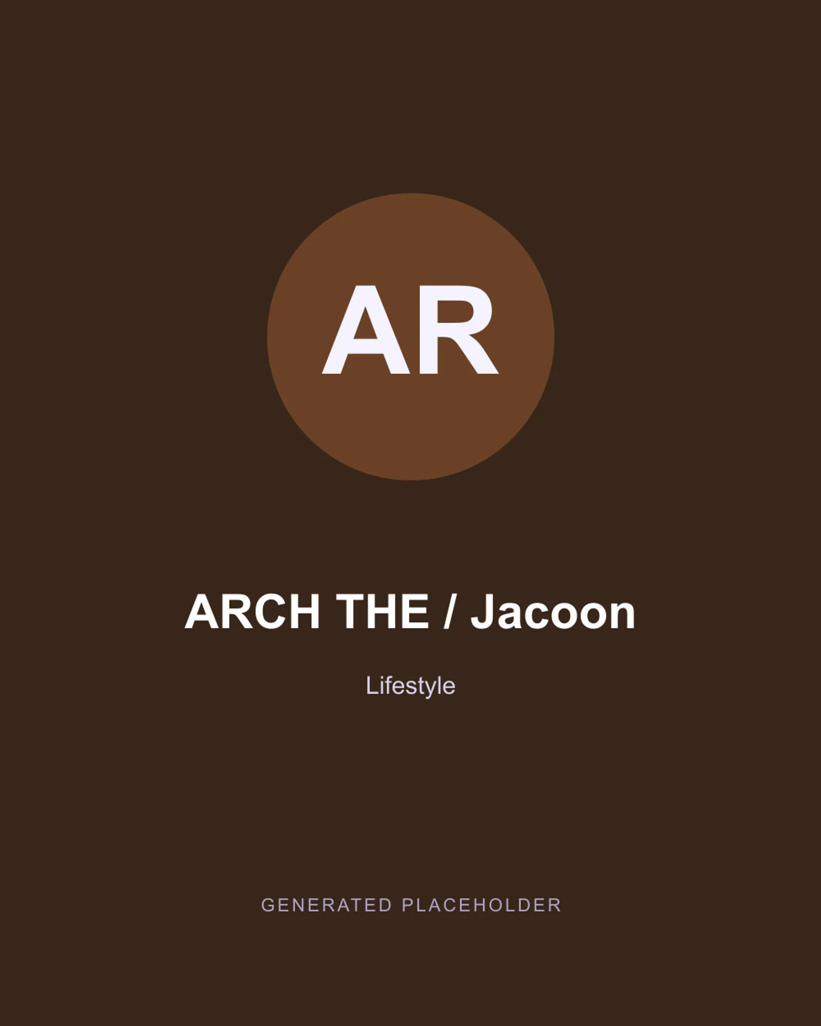 ARCH THE / Jacoon
